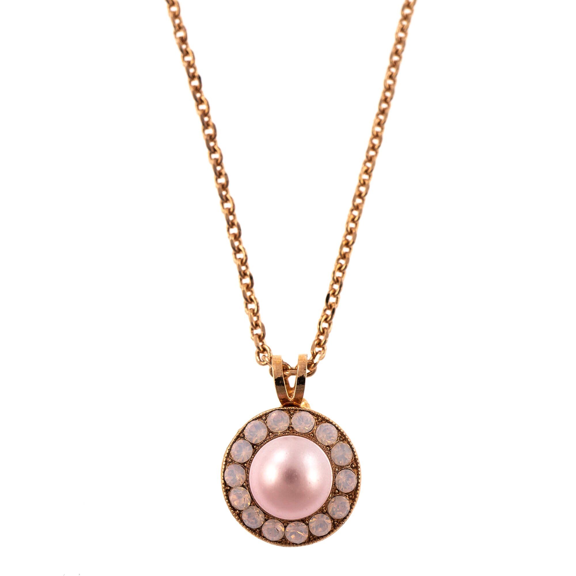 Pandantiv cu lant placat cu Aur roz de 24K, Cristale, Antigua by Roxannes - Mariana Jewellery, Roz 5129/1-223-1RG