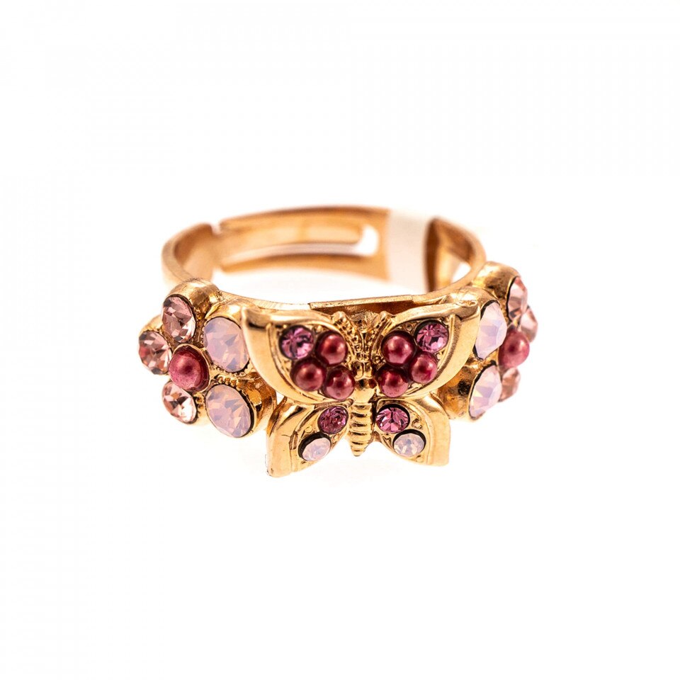 Inel placat cu Aur roz de 24K, Cristale Swarovski, Antigua by Roxannes - Mariana Jewellery, Roz 7031-223-1RG