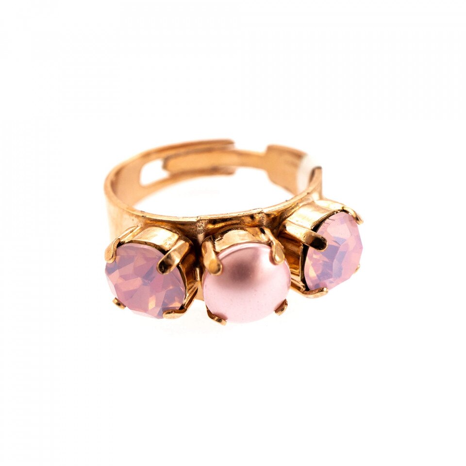 Inel placat cu Aur roz de 24K, Cristale Swarovski, Antigua by Roxannes - Mariana Jewellery, Roz 7535/1-395121RG