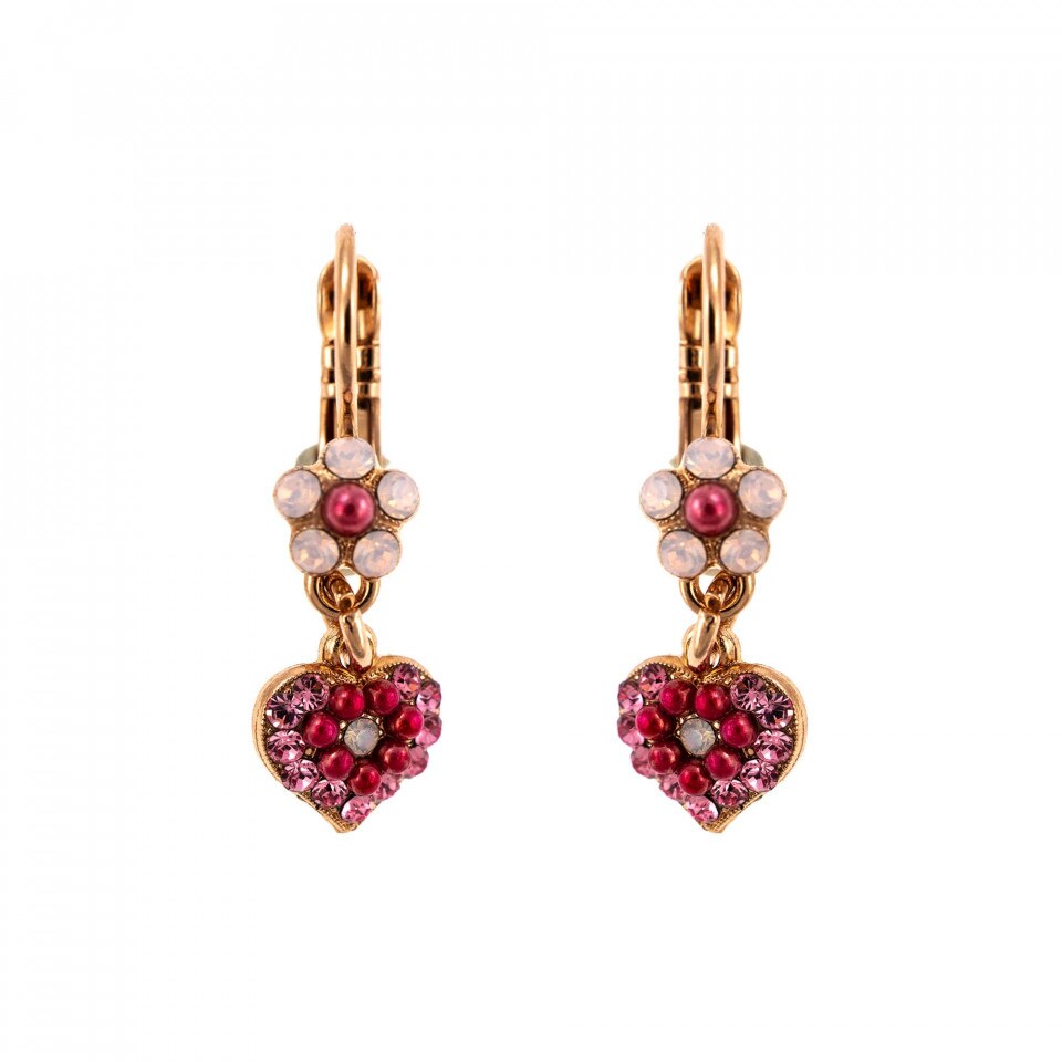 Cercei placati cu Aur roz de 24K, Cristale Swarovski, Antigua by Roxannes - Mariana Jewellery, Roz 1322/4-223-1RG6