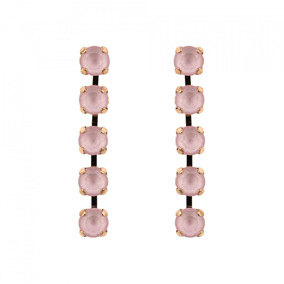 Cercei placati cu Aur roz de 24K, Cristale Swarovski, Powder Rose by Roxannes - Mariana Jewellery, Roz 1430/5-121121RG2