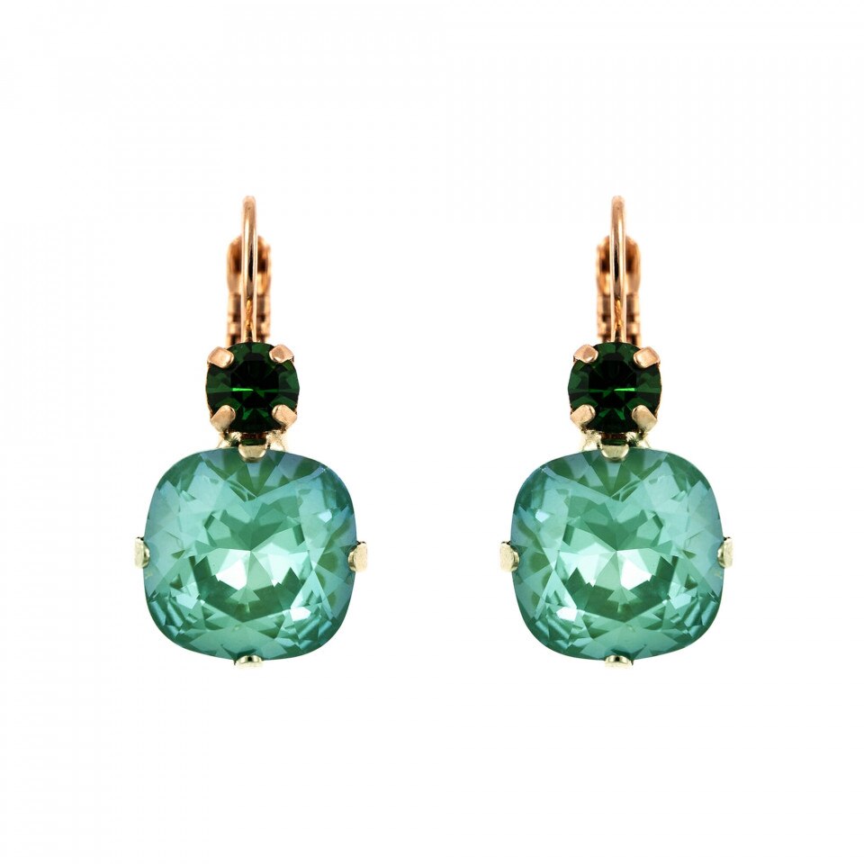 Cercei placati cu Aur roz de 24K, Cristale Swarovski, Silky Sage DeLite by Roxannes - Mariana Jewellery, Verde 1326/1-373169RG6