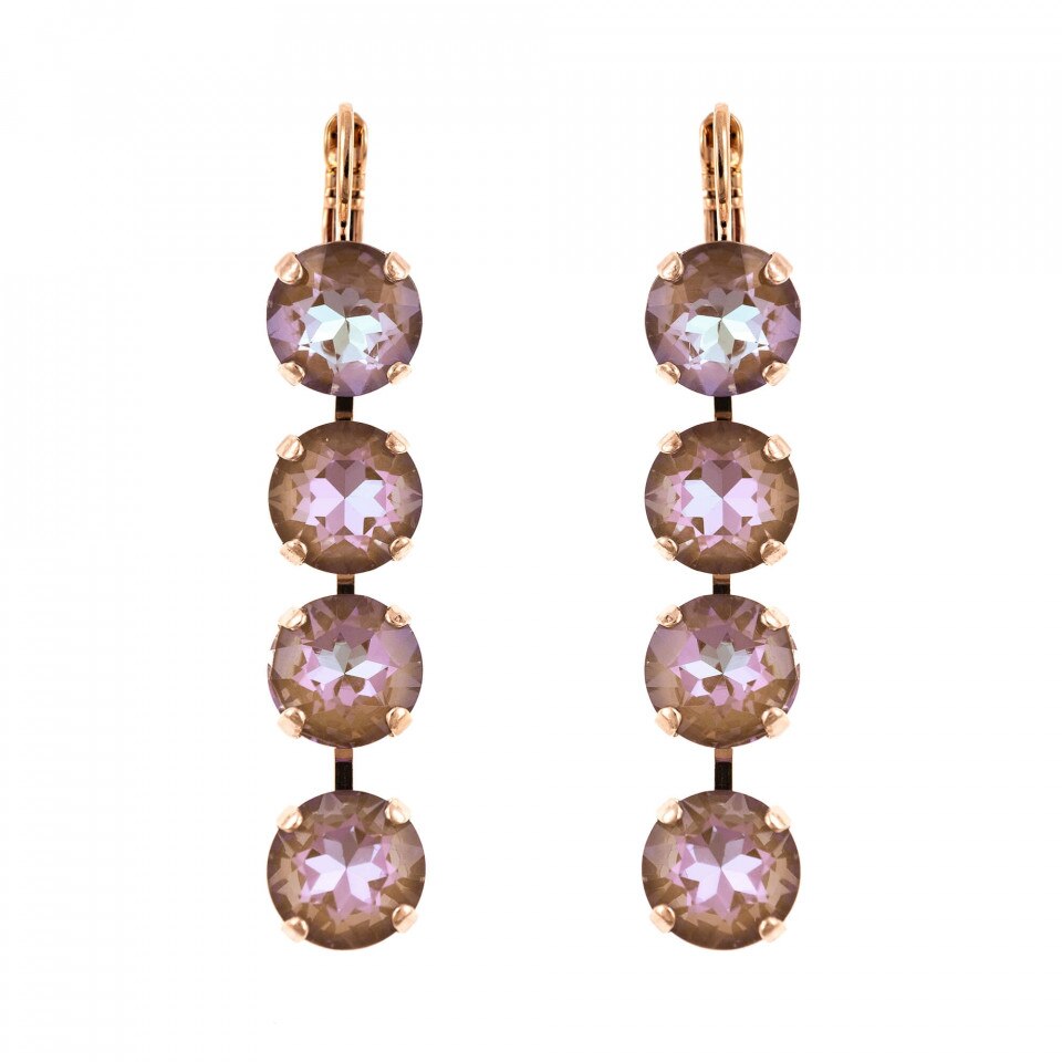 Cercei placati cu Aur roz de 24K, Cristale Swarovski, Cappuccino DeLite by Roxannes - Mariana Jewellery, Multicolor 1445/4-148148RG6