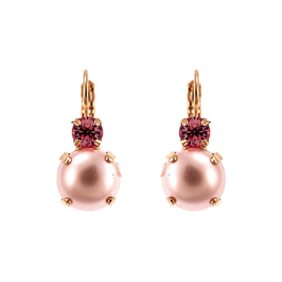 Cercei placati cu Aur roz de 24K, Cristale Swarovski, Antigua by Roxannes - Mariana Jewellery, Roz 1037-223121RG6