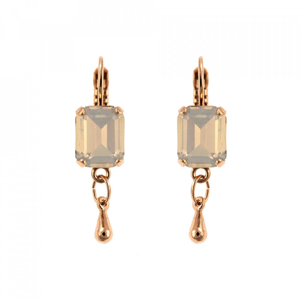 Cercei placati cu Aur roz de 24K, Cristale Swarovski, Seashell by Roxannes - Mariana Jewellery, Alb 1040/4-234RG6