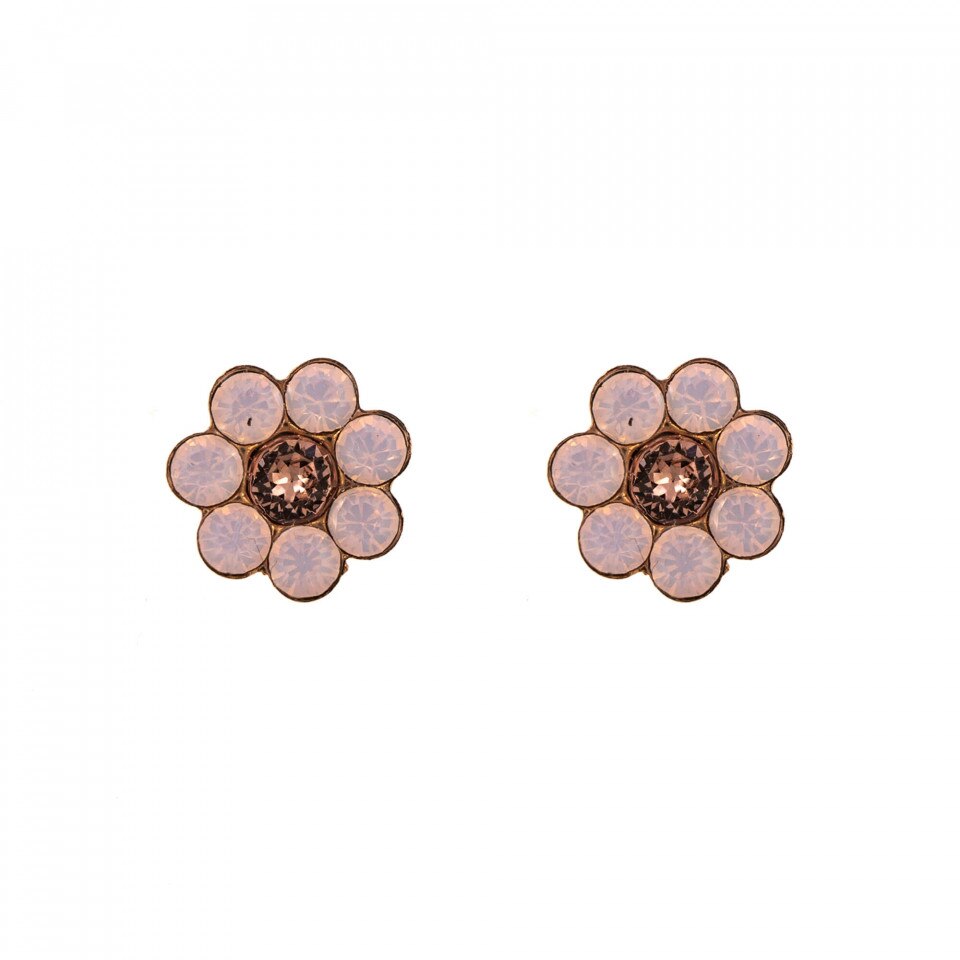 Cercei placati cu Aur roz de 24K, Cristale Swarovski, Antigua by Roxannes - Mariana Jewellery, Roz 1082/2-223-1RG2
