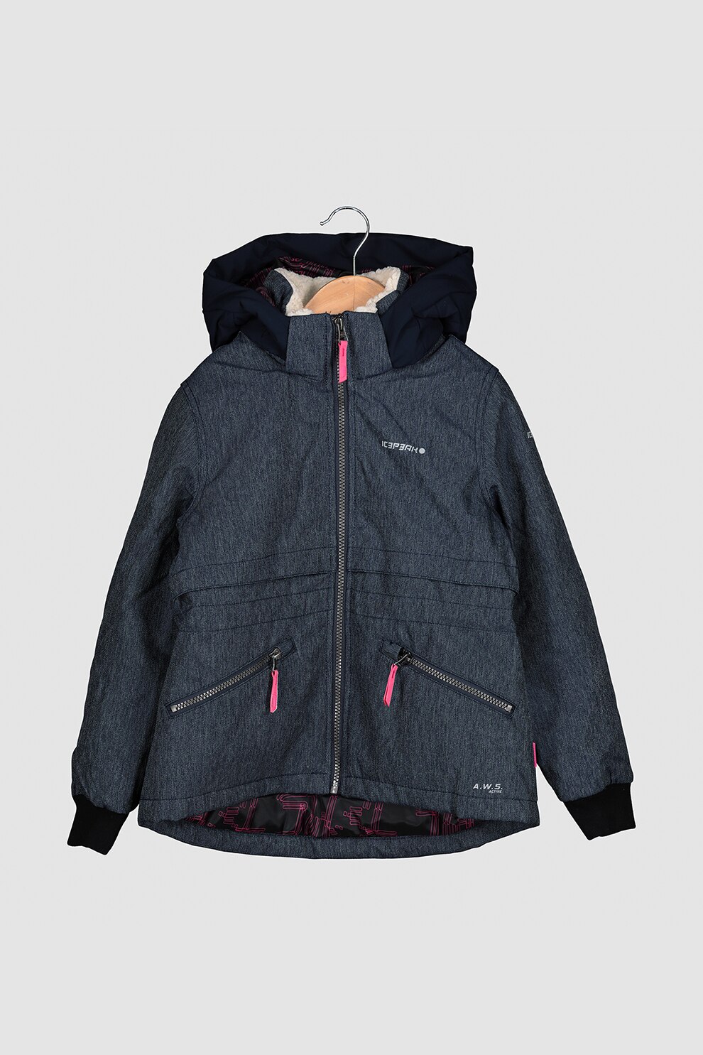 Icepeak, Geaca cu gluga detasabila Kinsley, Albastru prafuit/Negru, 164 CM