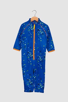 Icepeak, Salopeta din material fleece cu model cu stele Judsonia, Albastru royal/Verde electric Icepeak, Salopeta din material fleece cu model cu stele Judsonia, Albastru royal/Verde electric