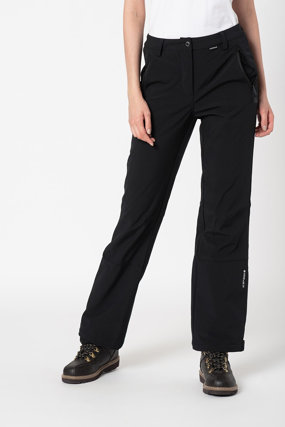 Icepeak, Pantaloni cu gaici pentru curea, pentru drumetii Frechen, Negru, 4XL