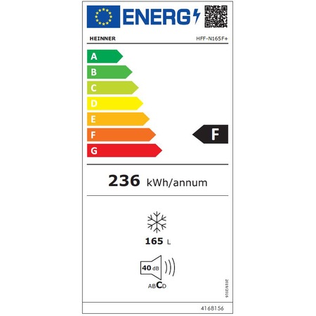 Congelator Heinner HFF-N65F+, 165l, 5 Sertare, Control mecanic, Termostat ajustabil, Clasa F, H 143.4 cm, Alb