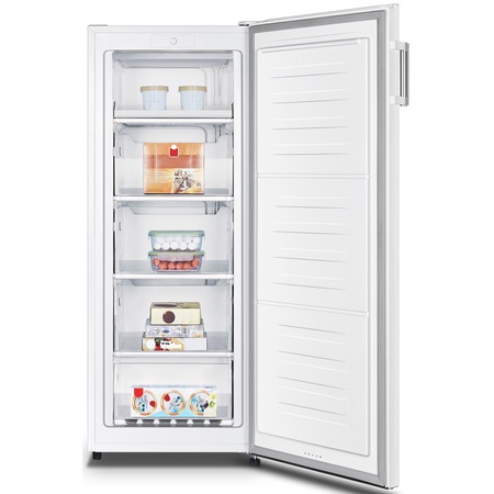 Congelator Heinner HFF-N65F+, 165l, 5 Sertare, Control mecanic, Termostat ajustabil, Clasa F, H 143.4 cm, Alb