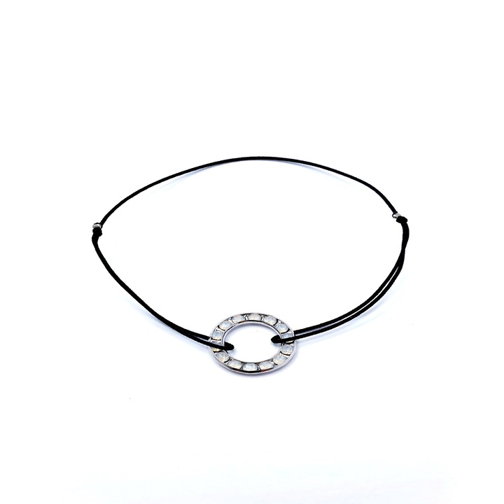 Bratara, Karismafashion, Cristale,, snur, negru, alb