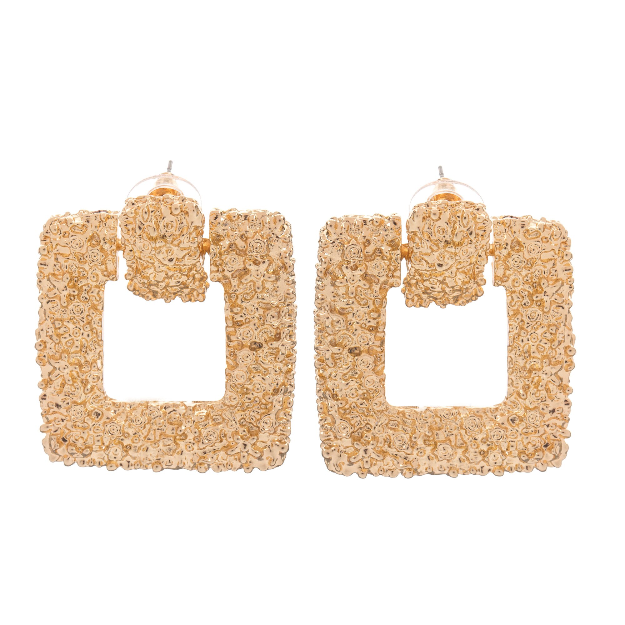 Cercei aurii, forma patrata