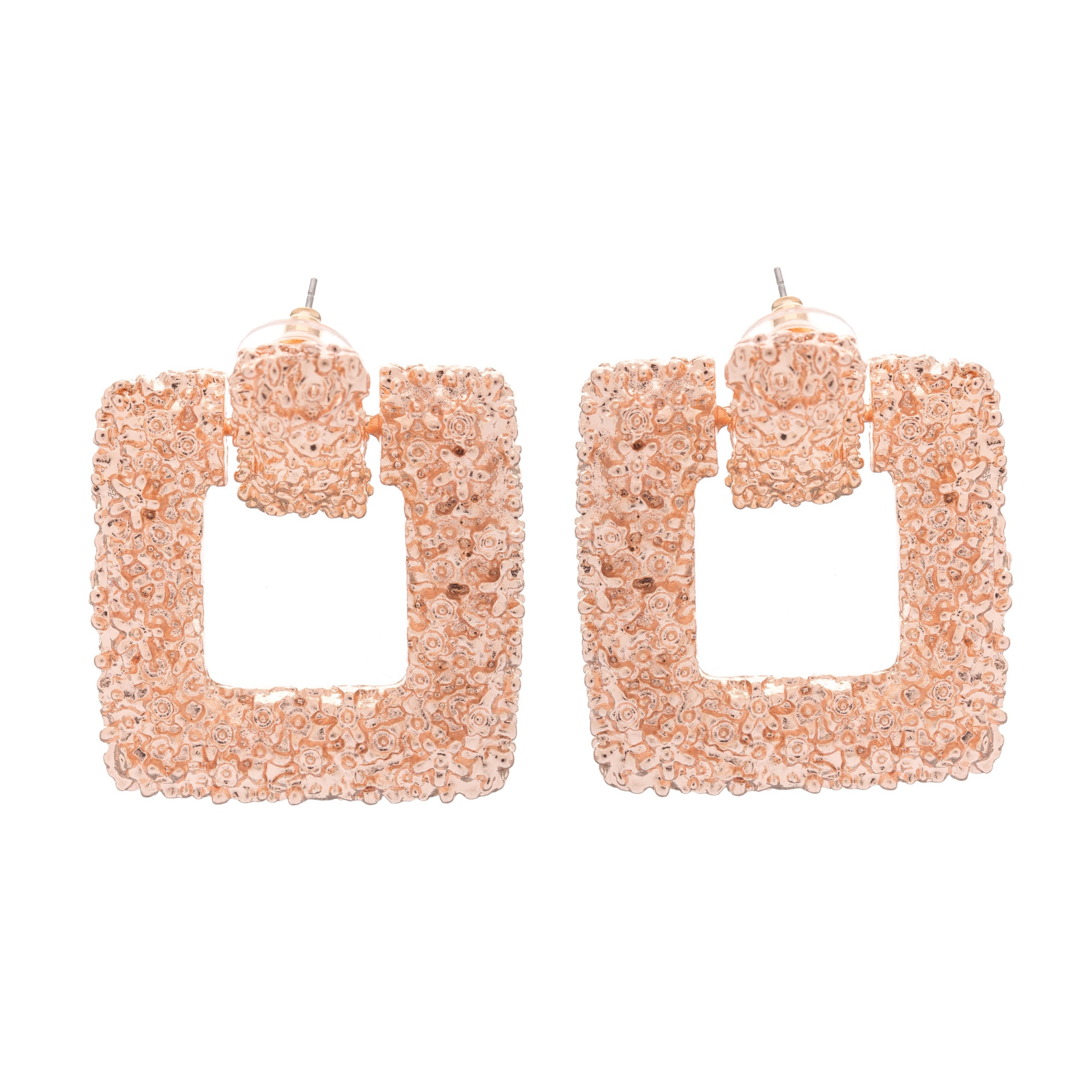 Cercei auriu inchis, forma patrata