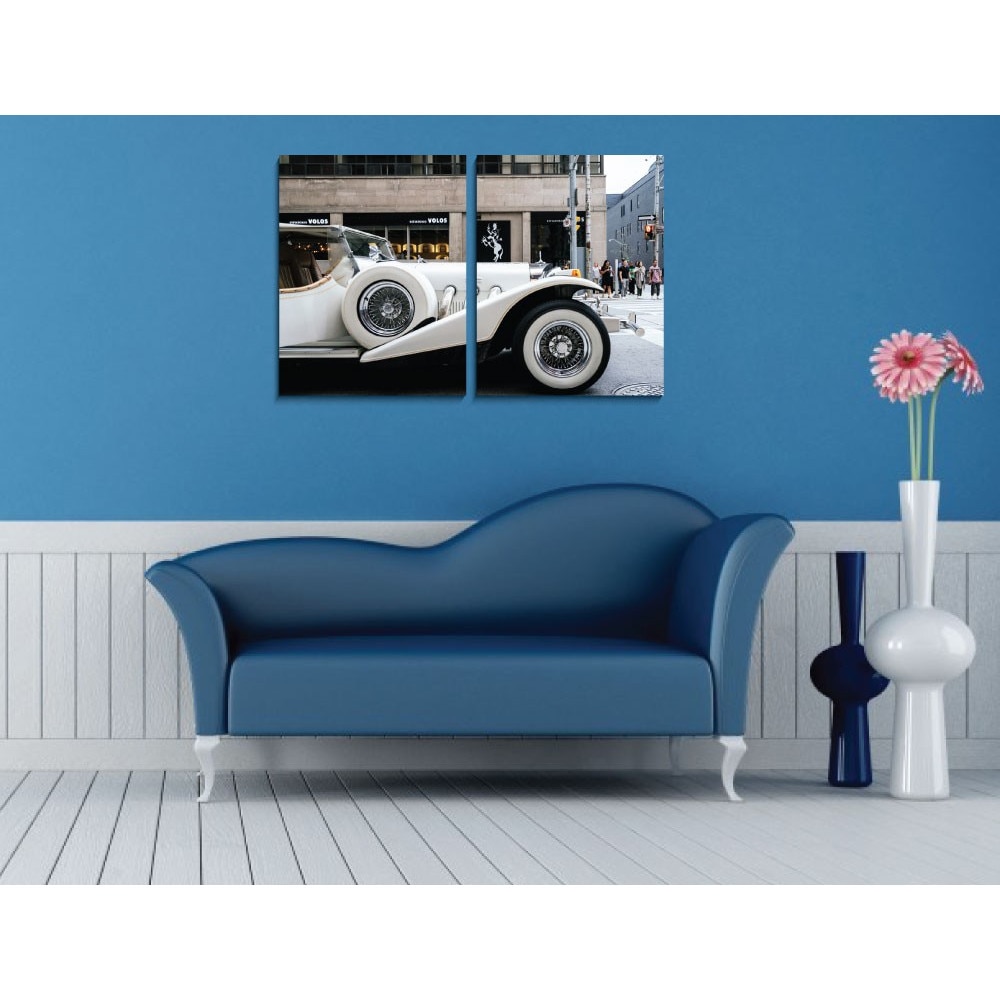 Tablou YEM1525, 2 piese, masina, canvas + sasiu brad, 90 x 60 cm