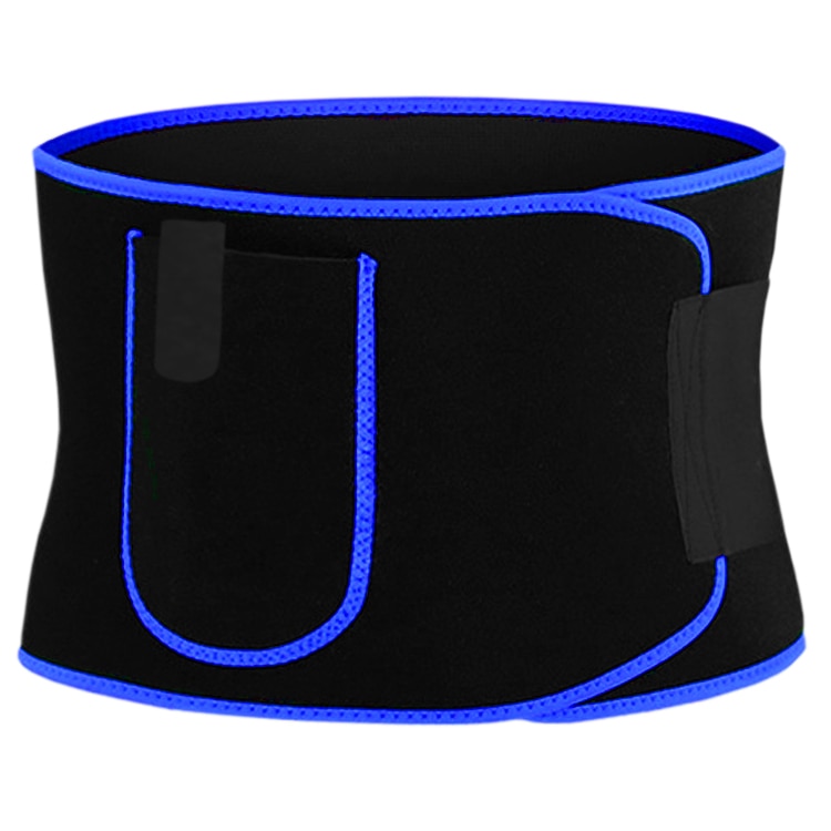 Centura abdominala fitness Jetitude™ cu efect de sauna din neopren pentru slabit cu buzunar pentru telefon. Marime S, Negru cu Albastru