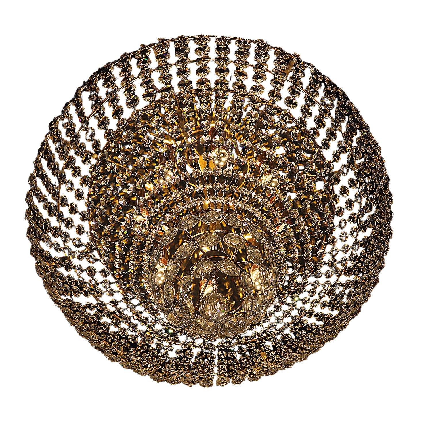 Lustra, Oliver, din metal si sticla, 63x45 cm, auriu