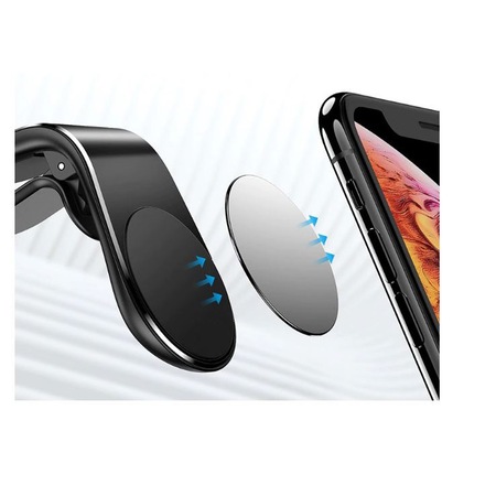 Suport magnetic pentru telefon, prindere pe grila de ventilatie auto, negru, PK1TY-TX2C-NF#1-B076