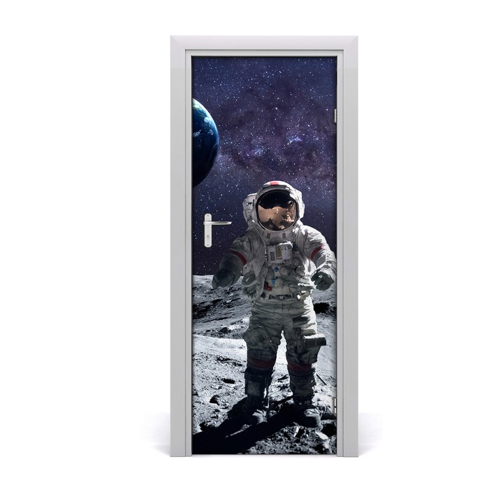 Stickere decorative. Tulup. Autocolante pentru usi. model Astronautul usa2. 75 x 205 cm