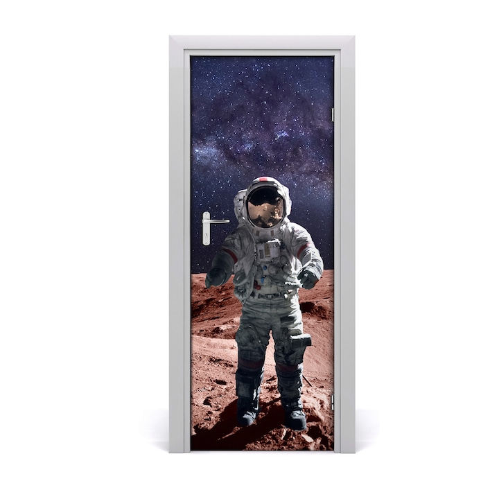 Stickere decorative. Tulup. Autocolante pentru usi. model Astronautul usa autoadeziv. 75 x 205 cm