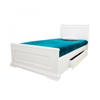 Pat alb din lemn de tei Ambient 90 x 200 cm Pat alb din lemn de tei Ambient 90 x 200 cm