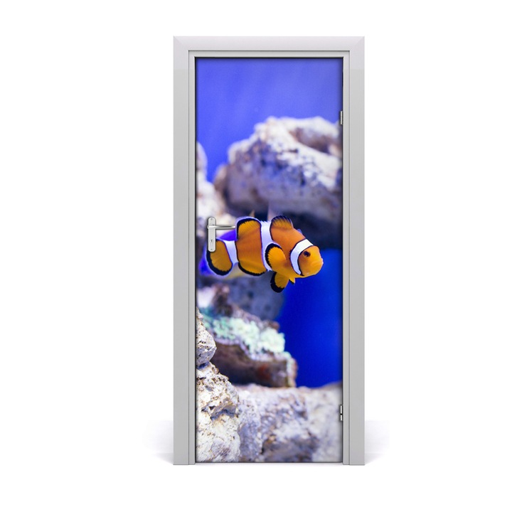 Stickere decorative. Tulup. Autocolante pentru usi. model perete Nemo Fish. 75 x 205 cm