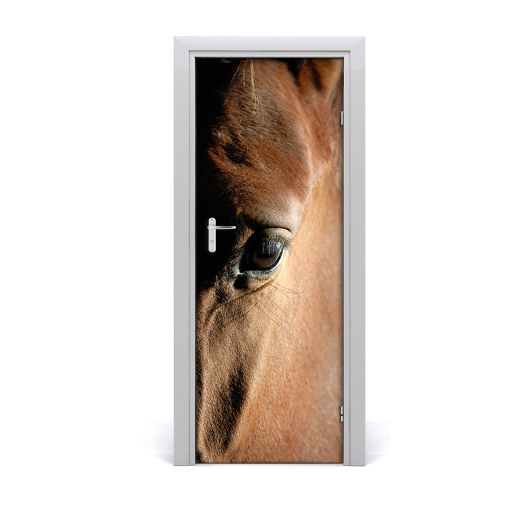 Stickere decorative. Tulup. Autocolante pentru usi. model perete de cai. 75 x 205 cm