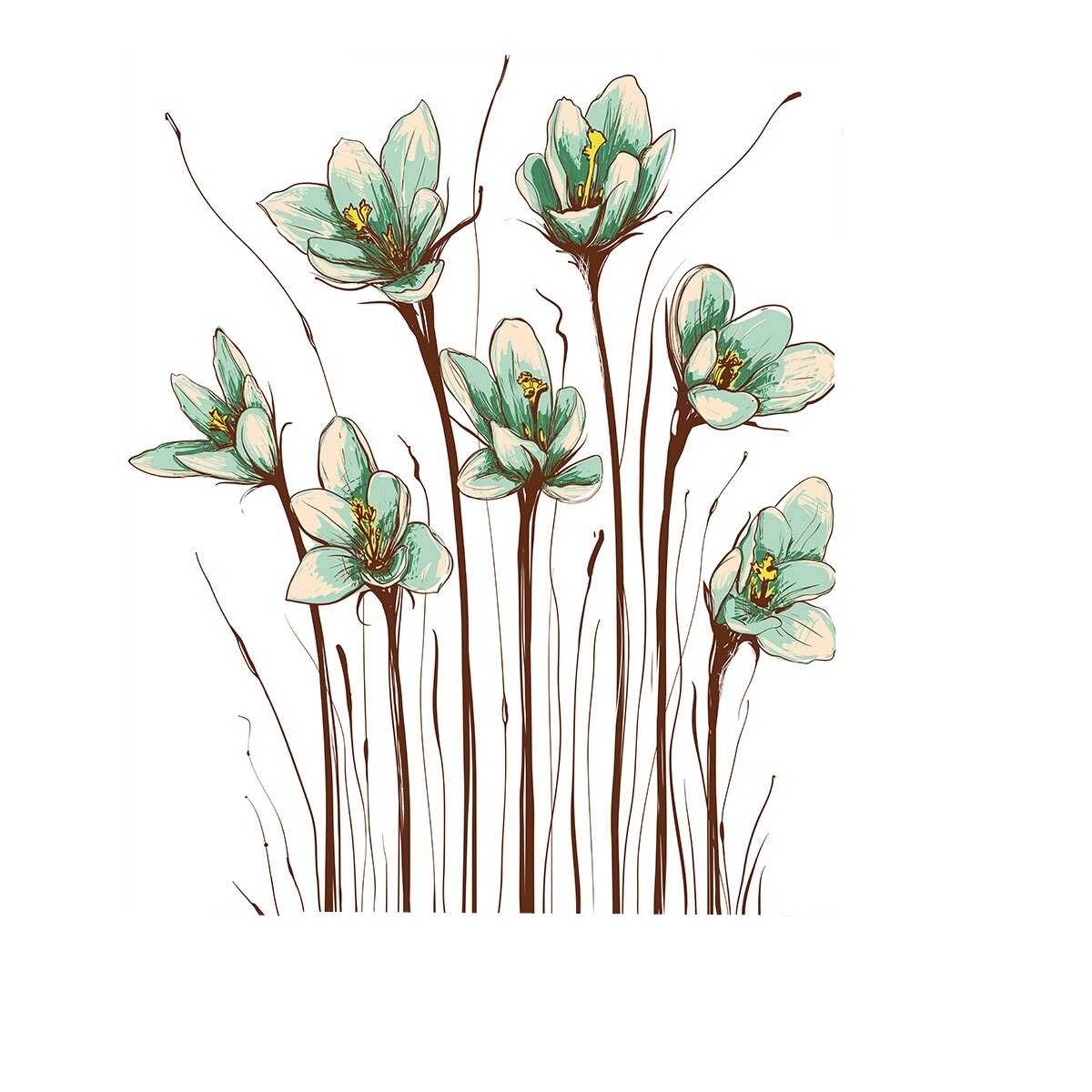 Sticker decorativ 3D model Flowers, 45x60 cm, culoare multicolor