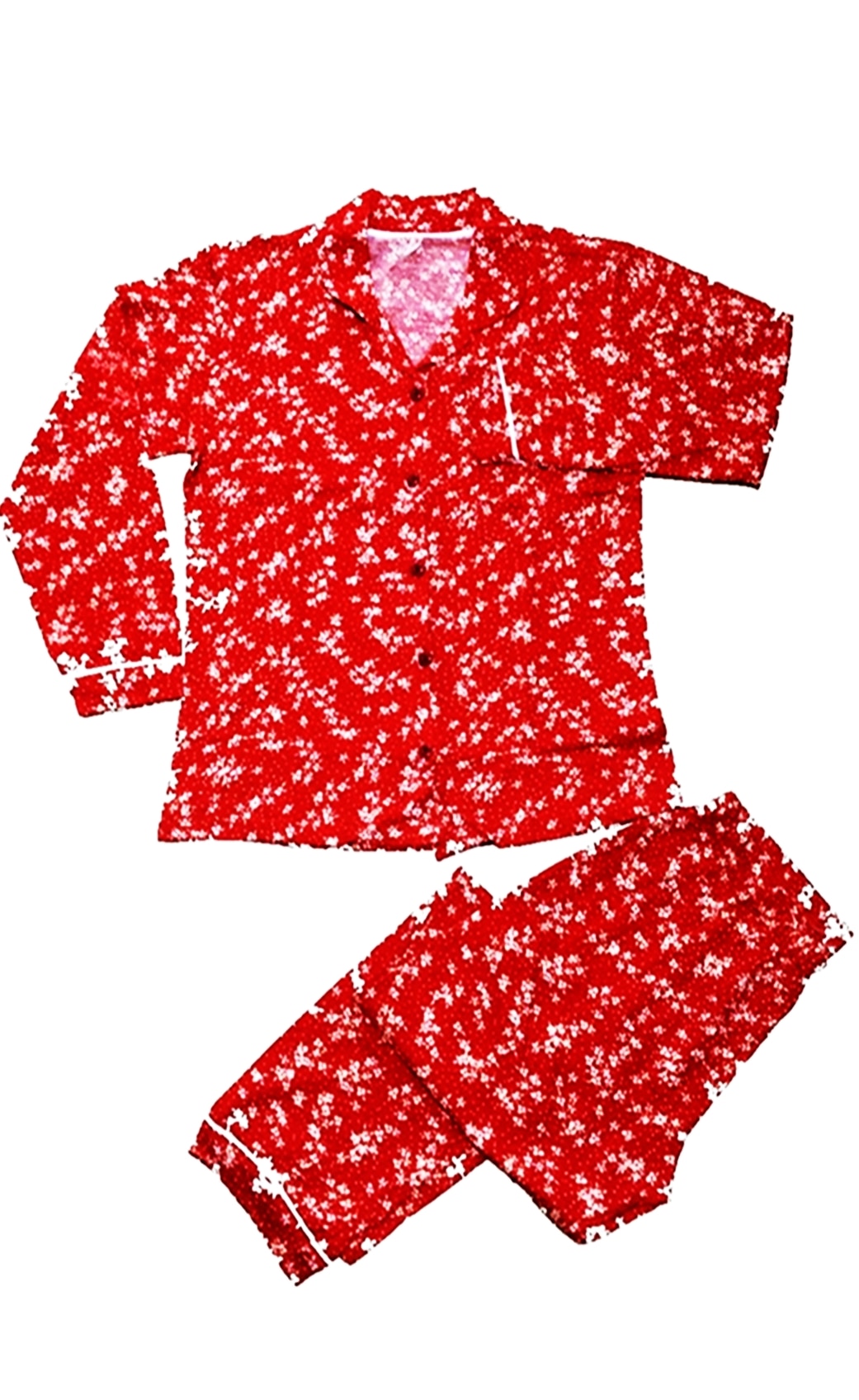 gasoline Coping shorten Pijama dama cu camasa si pantaloni, 100% bumbac,M,rosu - eMAG.ro