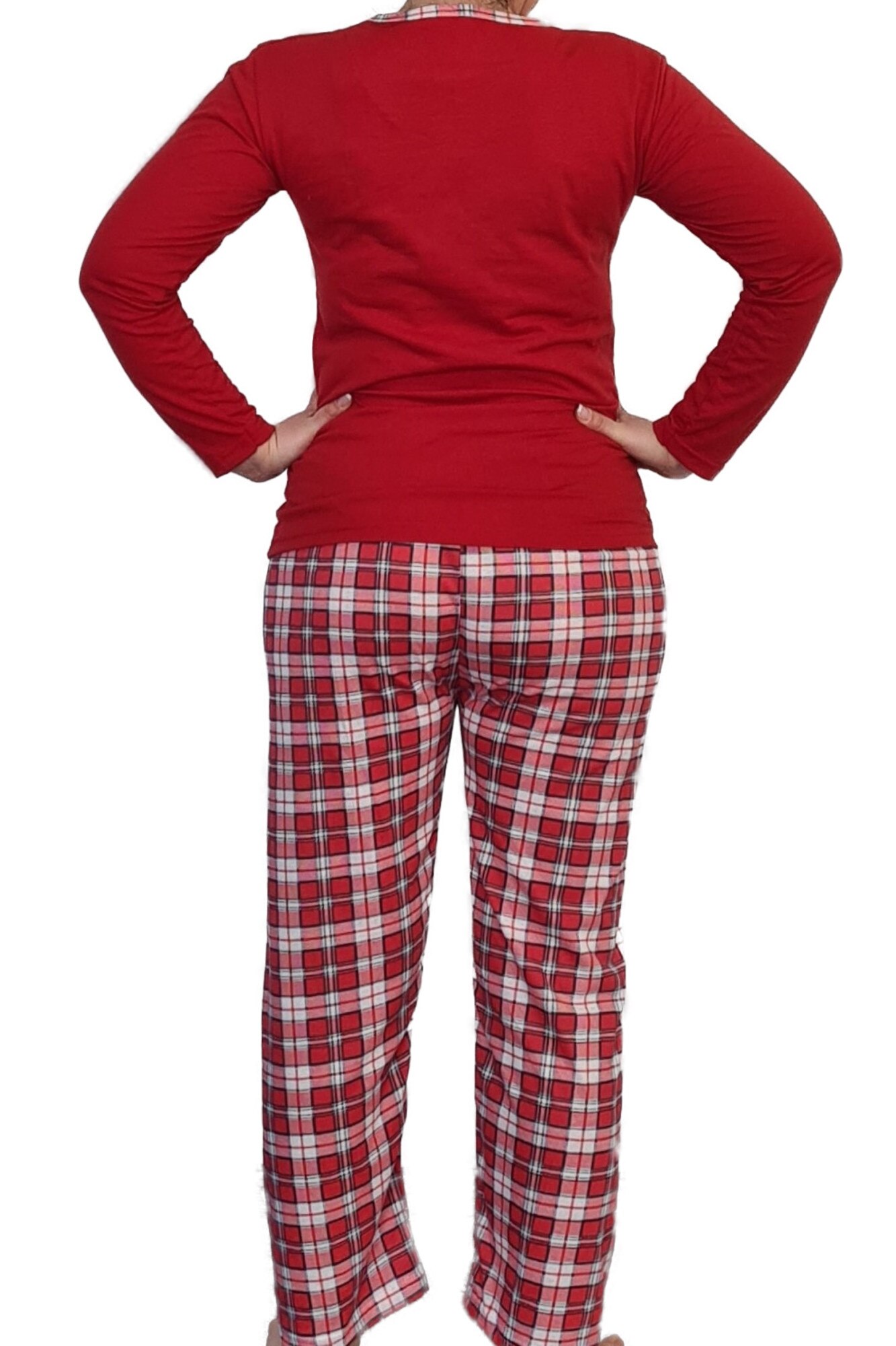 Adulthood Show sweet Pijama dama Craciun, de bumbac, de culoare rosu si alb, marimea 2XL - eMAG .ro