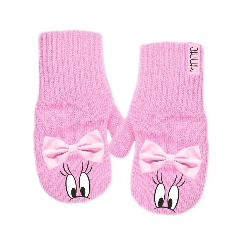 Manusi, Minnie Mouse, roz cu fundita, + 3 ani