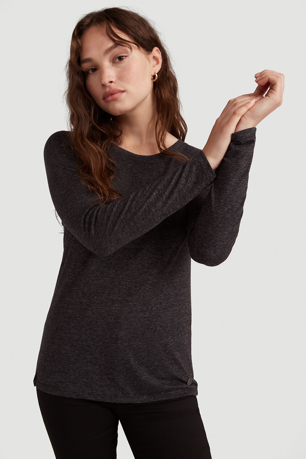 O'Neill, Bluza cu decolteu rotund, Negru melange