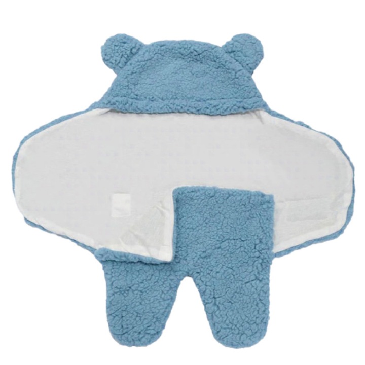 Teddy maci formájú pelenkázó alátét, világoskék