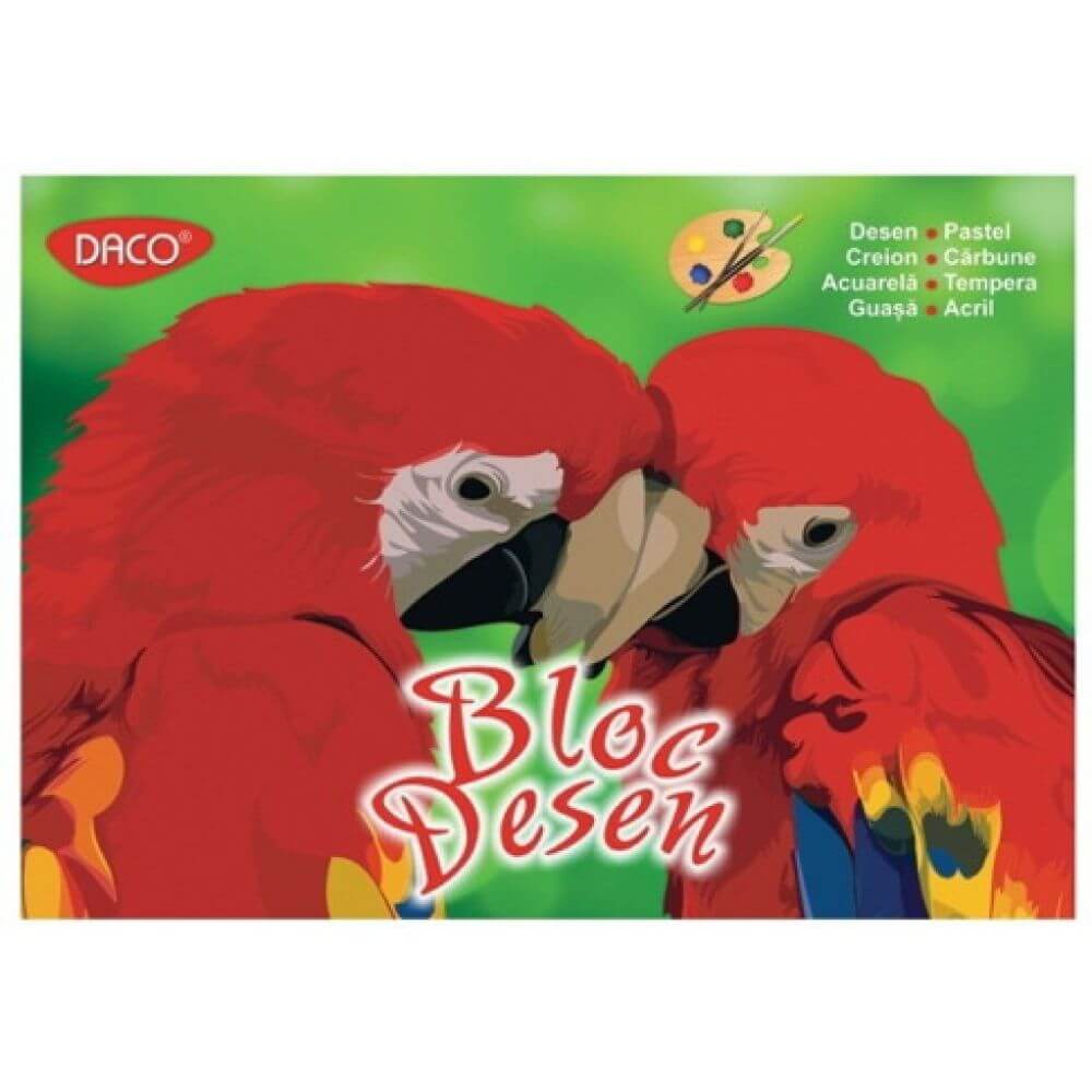 Bloc A3 pentru Desen DACO, 16 File, 170 g/m2, Hartie Alba
