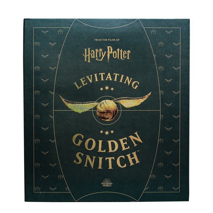 Figurina de colectie Harry Potter Levitating Golden Snitch - Running Press - 3 componente, multicolor, 23.6 x 9.5 x 26.1 cm