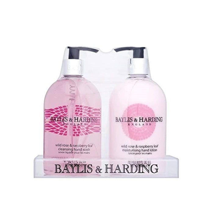 Set Cadou Sapun lichid si Lotiune pentru maini Wild Rose & Raspberry, Baylis & Harding , 500 ml+500 ml