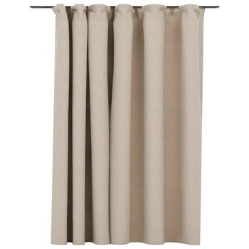 Draperie opaca cu carlige, vidaXL, Textil, 290 x 245 cm, Bej Draperie opaca cu carlige, vidaXL, Textil, 290 x 245 cm, Bej