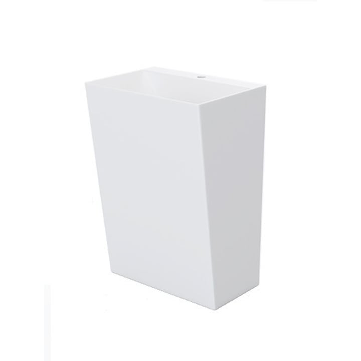 Lavoar stativ EGO-40, Alb Lucios, 90 x 45 cm, compozit de marmura, cu gaura baterie