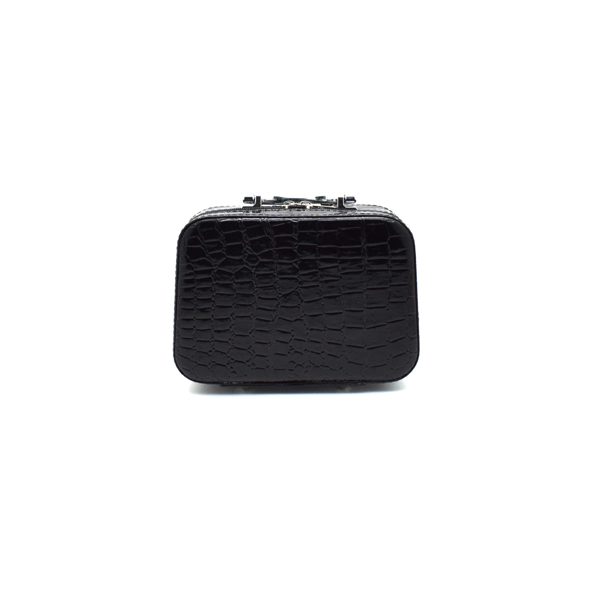 Geanta cosmetica cu oglinda, Naimeed D268, culoare Negru, 14 x 20 x 7 cm