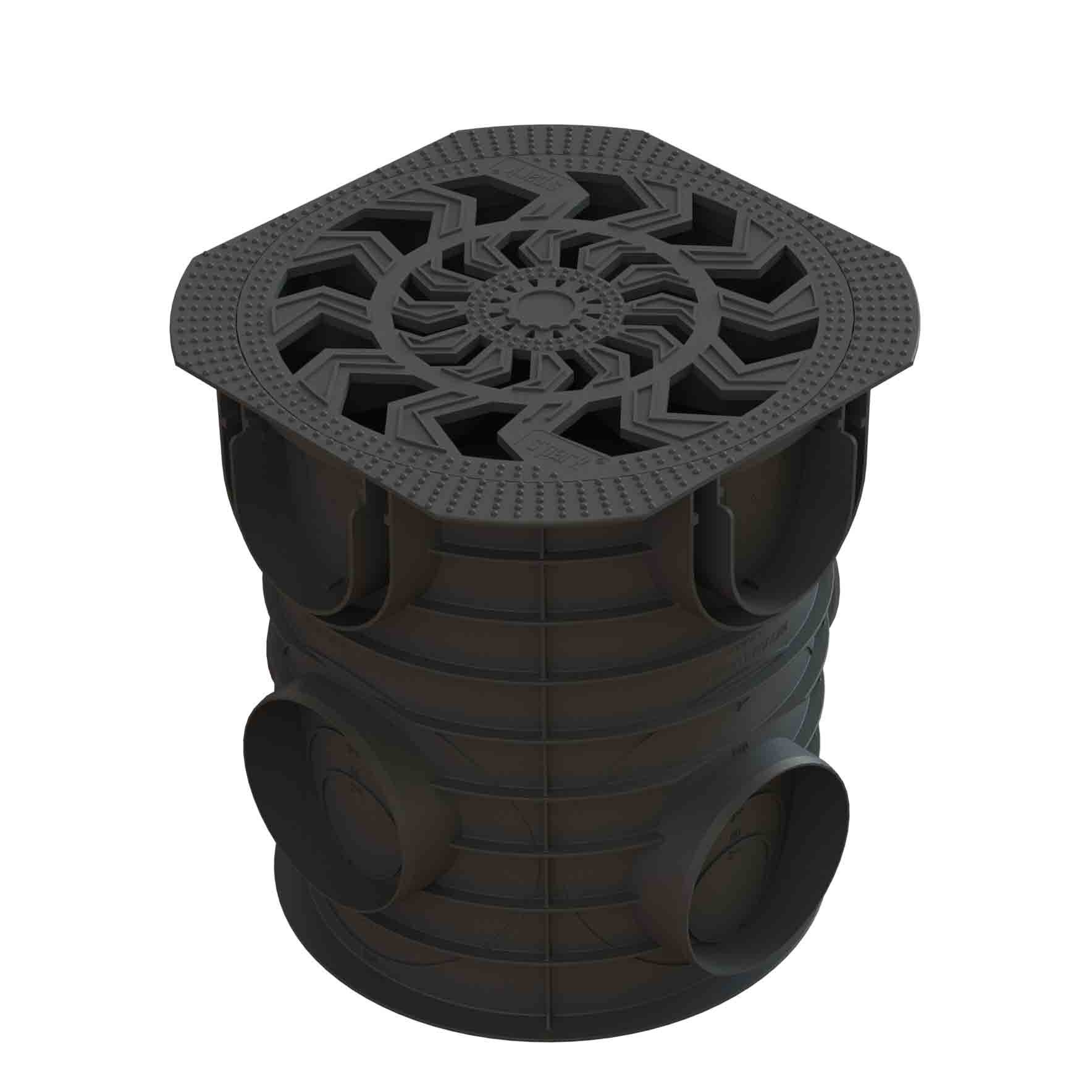 Kit camin PP SPARK rotund cu gratar PP negru, A15