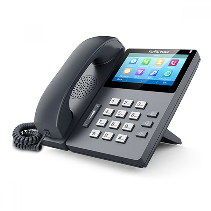 Telefon VoIP FlyingVoice FIP15G, ecran tactil 4.3", WiFi, PoE, Gigabit