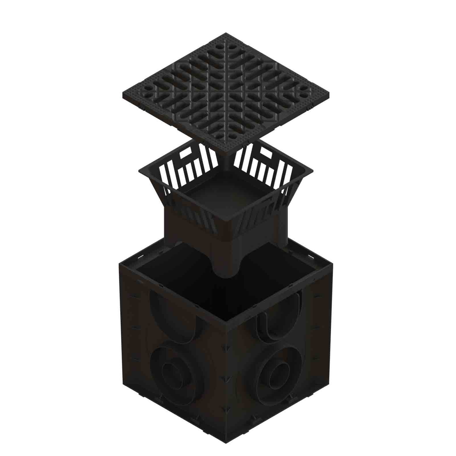 Kit camin PP SPARK patrat 250x250, cu cos parafrunzar si gratar PP Negru, A15 (0867081)