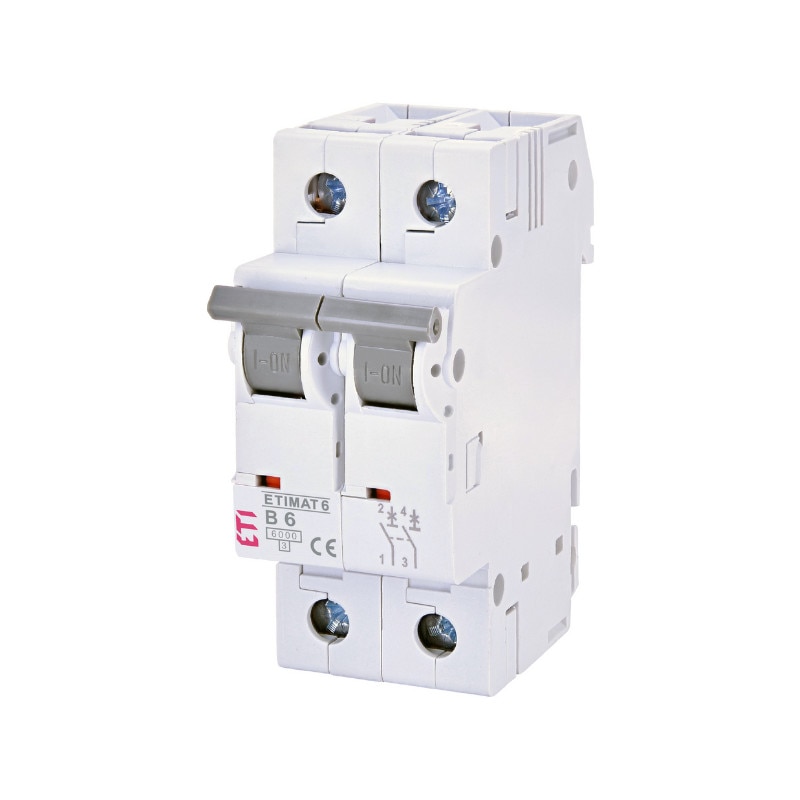 Siguranta automata 2P 6A Curba B 6kA ETI 002113512