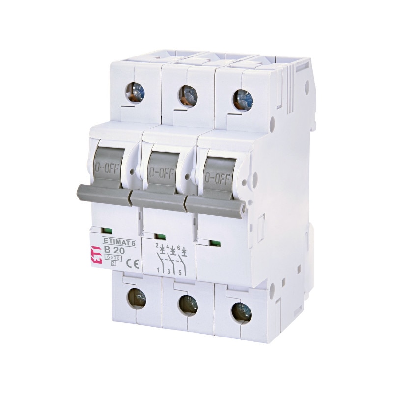 Siguranta automata 3P 20A Curba B 6kA ETI 002115517