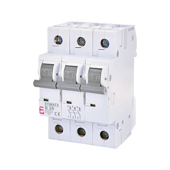 Siguranta automata 3P 20A Curba B 6kA ETI 002115517 Siguranta automata 3P 20A Curba B 6kA ETI 002115517