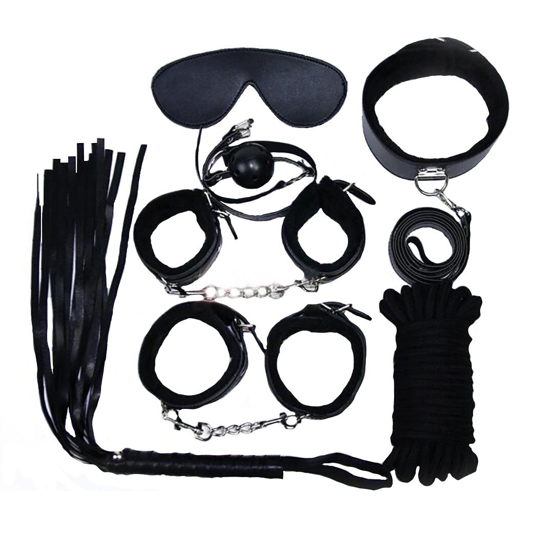 Set Bondage, Erotica,negru, 7 piese