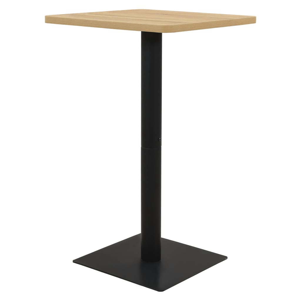 Masa de bar, vidaXL, PAL melaminat/Otel, 78.5 x 78.5 x 107 cm, Maro/Negru