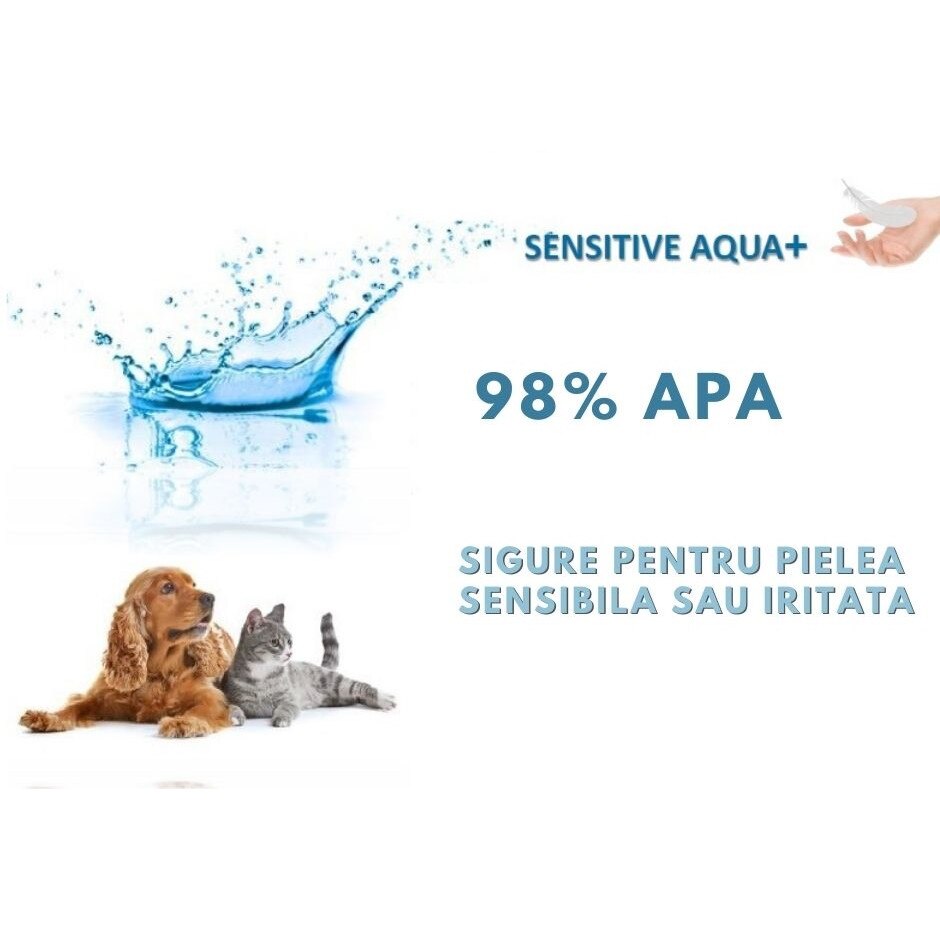 Servetele umede pentru caini si pisici, Croci, Sensitive, 40