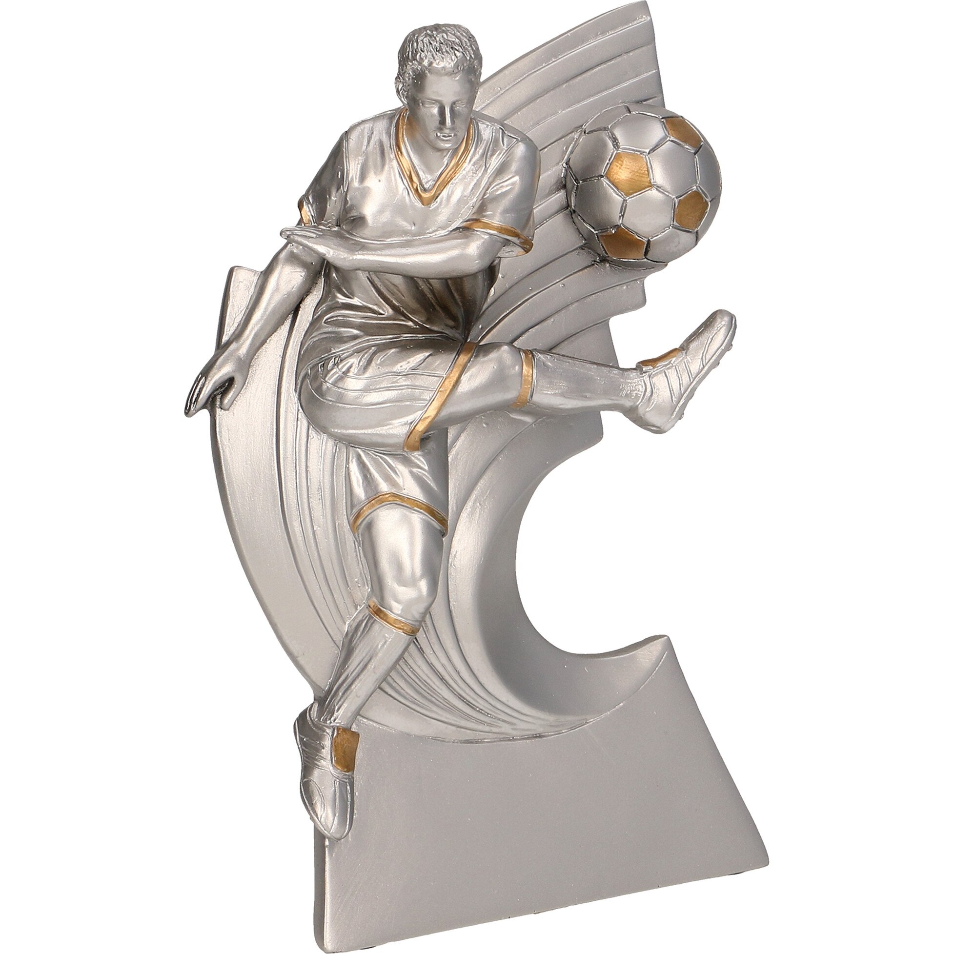 Trofeu fotbal din rasina RP2016,argintie,16 cm