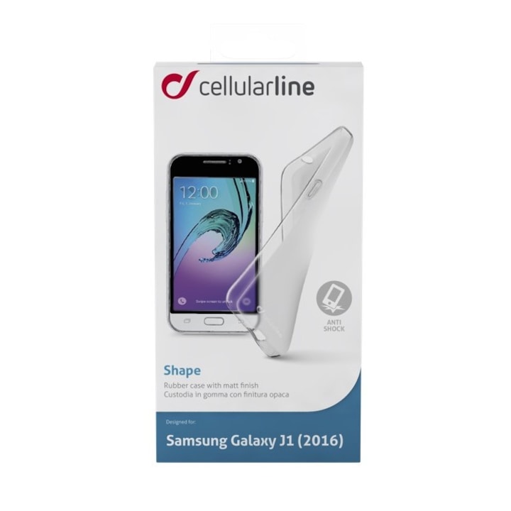 Калъф за телефон Cellular Line Shape за Samsung Galaxy J1 2016, гумен, прозрачен